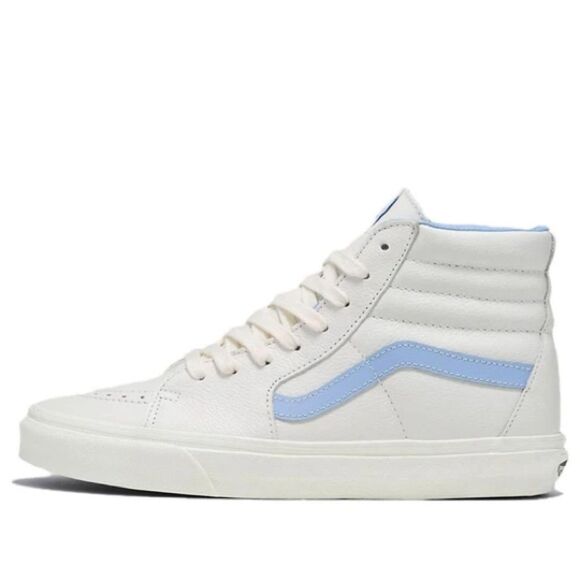 Vans SK8-Hi logo-patch sneakers‎ white/blue size 9.5 New Without Box